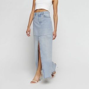 Reformation Tazz Maxi Denim Skirt BNWT